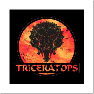 Triceratops Fossil Skull Posters and Art